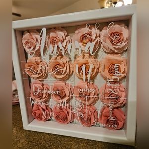 Handmade Custom Baby Announcement Shadow Box